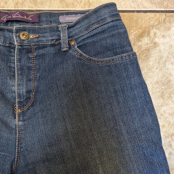 Gloria Vanderbilt Womens 8 Short Jeans Amanda Blue Denim Petite "Missy" Curvy - Picture 4 of 11